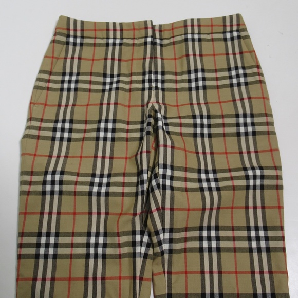 Burberry Women's Check Fleur Tailored Pant Archive Beige Size 4 US 6 UK - Picture 2 of 12